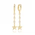 Gold Star CZ Dangle 925 Sterling Silver Earrings
