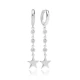 Gold Star CZ Dangle 925 Sterling Silver Earrings