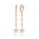 Gold Star CZ Dangle 925 Sterling Silver Earrings