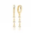 Minimalist Round CZ Dangle 925 Sterling Silver Earrings