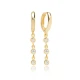 Minimalist Round CZ Dangle 925 Sterling Silver Earrings