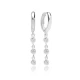 Minimalist Round CZ Dangle 925 Sterling Silver Earrings