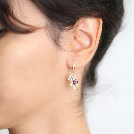Teddy Bear Dangle 925 Sterling Silver Earrings Teddy Bear Dangle 925 Sterling Silver Earrings