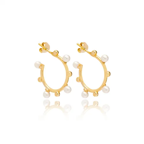 Mini Push Back Pearl 925 Sterling Silver Earrings