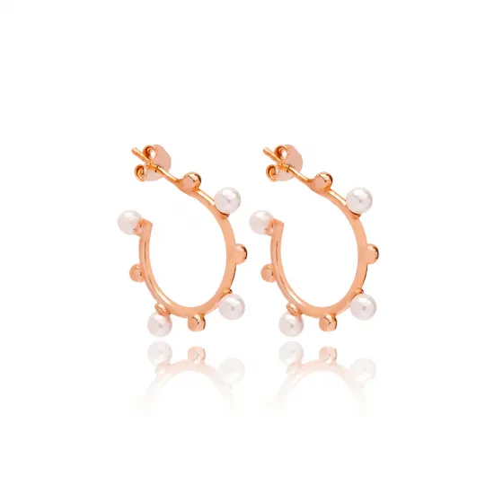 Mini Push Back Pearl 925 Sterling Silver Earrings