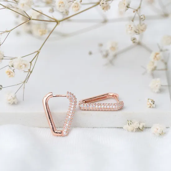 Nice Triangle Shape CZ 925 Sterling Silver Earrings Nice Triangle Shape CZ 925 Sterling Silver Earrings