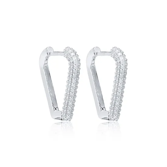 Nice Triangle Shape CZ 925 Sterling Silver Earrings Nice Triangle Shape CZ 925 Sterling Silver Earrings