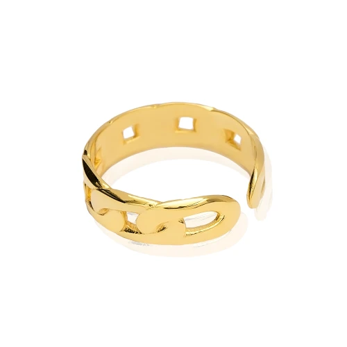 Dainty Curb Chain Adjustable 925 Sterling Silver Ring Dainty Curb Chain Adjustable 925 Sterling Silver Ring