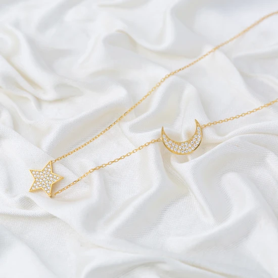 Crescent And Star 925 Sterling Silver Pendant