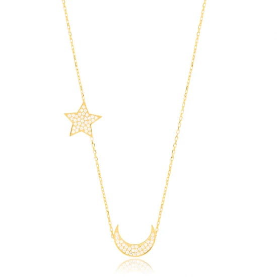 Crescent And Star 925 Sterling Silver Pendant