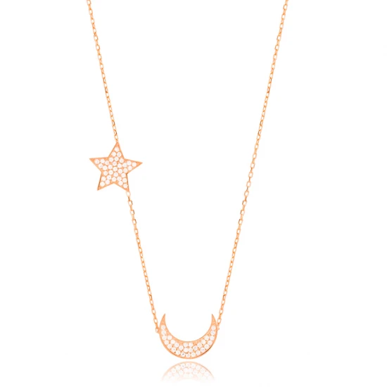 Crescent And Star 925 Sterling Silver Pendant
