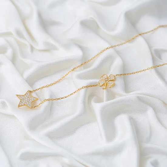 Lucky Star And Clover 925 Sterling Silver Pendant Lucky Star And Clover 925 Sterling Silver Pendant
