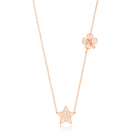 Lucky Star And Clover 925 Sterling Silver Pendant Lucky Star And Clover 925 Sterling Silver Pendant