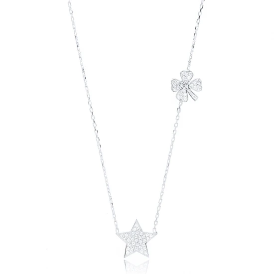 Lucky Star And Clover 925 Sterling Silver Pendant Lucky Star And Clover 925 Sterling Silver Pendant