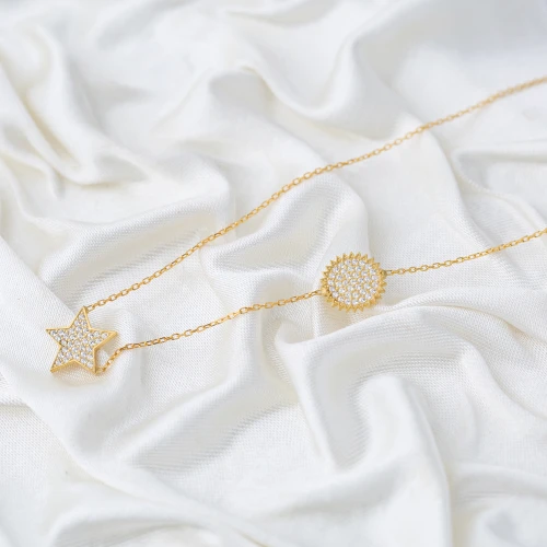 Shiny Star And Sun 925 Sterling Silver Pendant Shiny Star And Sun 925 Sterling Silver Pendant