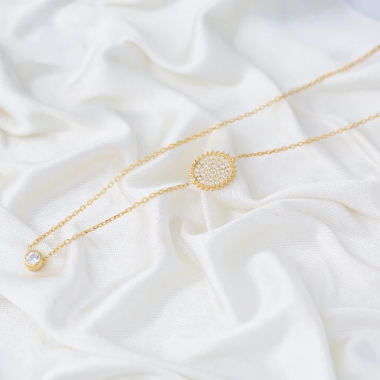 Bright Sun And Mini CZ 925 Sterling Silver Pendant