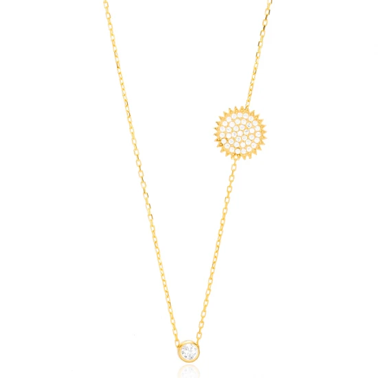Bright Sun And Mini CZ 925 Sterling Silver Pendant