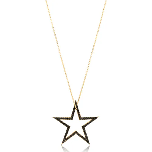Black Star CZ 925 Sterling Silver Pendant