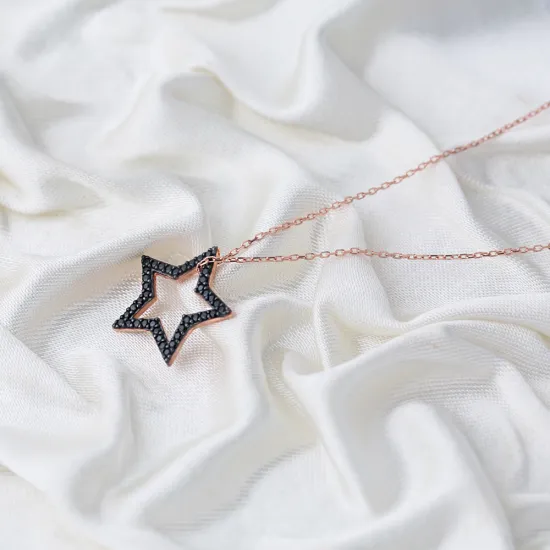 Star Black CZ 925 Sterling Silver Pendant
