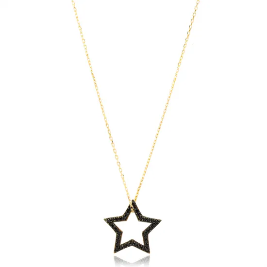 Star Black CZ 925 Sterling Silver Pendant