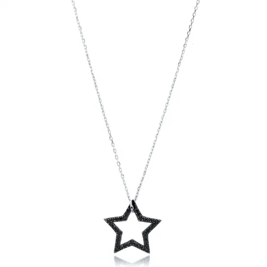 Star Black CZ 925 Sterling Silver Pendant