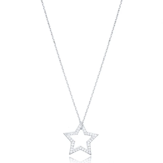 Sophisticated Star CZ 925 Sterling Silver Pendant