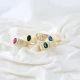 Little Finger Adjustable Oval Shape CZ 925 Silver Ring