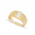 Little Finger Adjustable Oval Shape CZ 925 Silver Ring