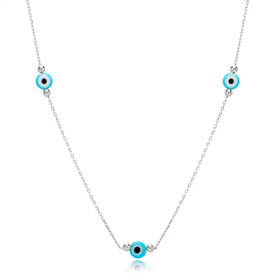 Evil Eye Shaker Sterling Silver Necklace Evil Eye Shaker Sterling Silver Necklace