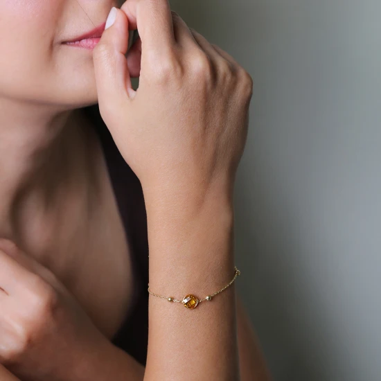 Citrine Thin 925 Sterling Silver Bracelet Citrine Thin 925 Sterling Silver Bracelet