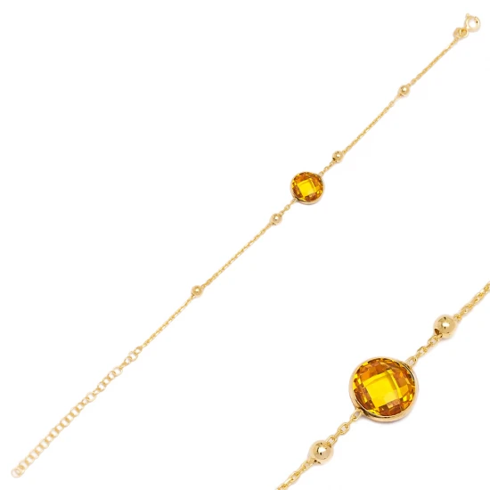 Citrine Thin 925 Sterling Silver Bracelet Citrine Thin 925 Sterling Silver Bracelet