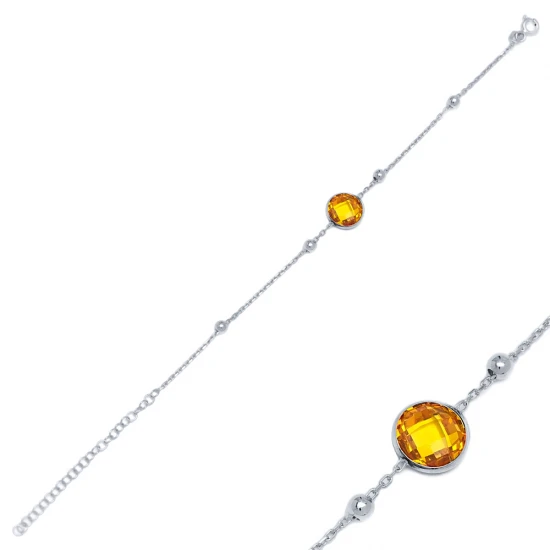 Citrine Thin 925 Sterling Silver Bracelet Citrine Thin 925 Sterling Silver Bracelet