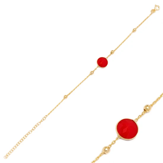 Turkish Coral Thin 925 Sterling Silver Bracelet