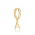 Letter A 12mm 925 Sterling Silver Single Hoop Earring