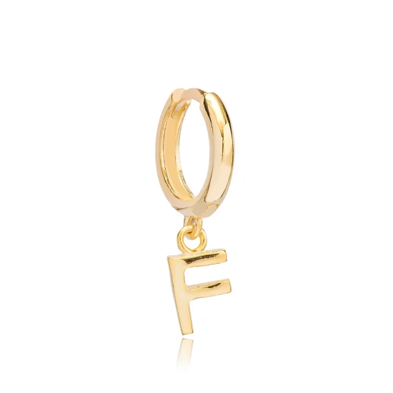 Letter A 12mm 925 Sterling Silver Single Hoop Earring Letter A 12mm 925 Sterling Silver Single Hoop Earring
