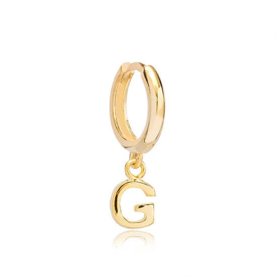 Letter A 12mm 925 Sterling Silver Single Hoop Earring Letter A 12mm 925 Sterling Silver Single Hoop Earring