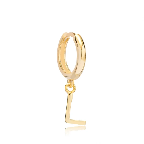 Letter A 12mm 925 Sterling Silver Single Hoop Earring Letter A 12mm 925 Sterling Silver Single Hoop Earring