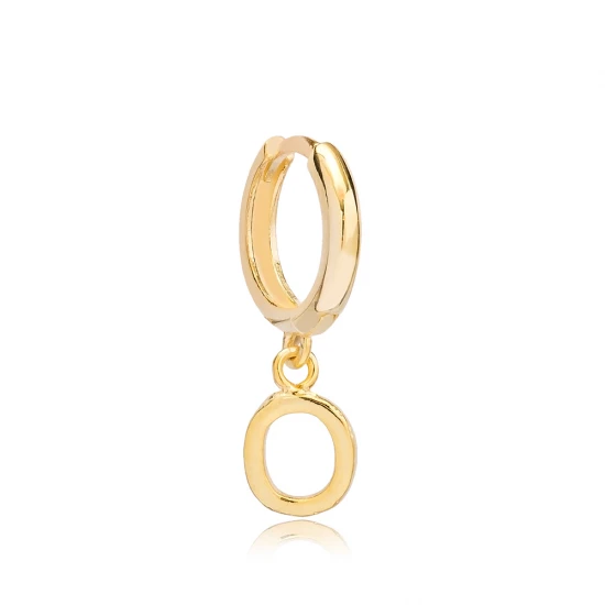 Letter A 12mm 925 Sterling Silver Single Hoop Earring Letter A 12mm 925 Sterling Silver Single Hoop Earring