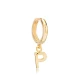 Letter A 12mm 925 Sterling Silver Single Hoop Earring Letter A 12mm 925 Sterling Silver Single Hoop Earring