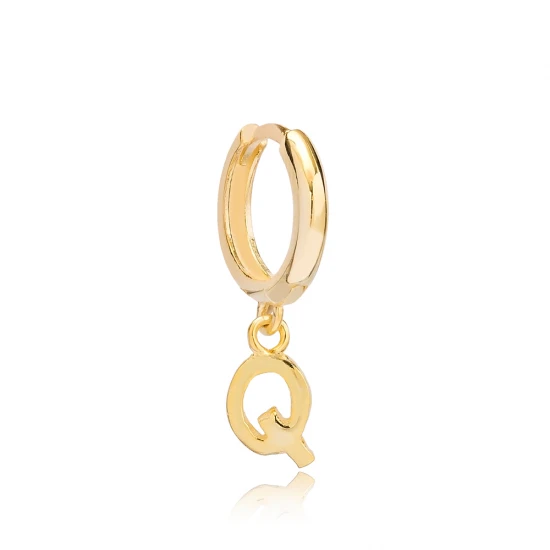 Letter A 12mm 925 Sterling Silver Single Hoop Earring Letter A 12mm 925 Sterling Silver Single Hoop Earring