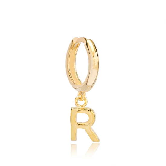 Letter A 12mm 925 Sterling Silver Single Hoop Earring Letter A 12mm 925 Sterling Silver Single Hoop Earring