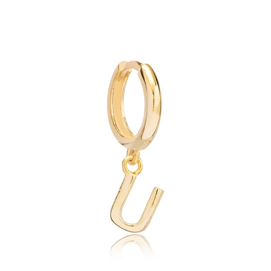 Letter A 12mm 925 Sterling Silver Single Hoop Earring Letter A 12mm 925 Sterling Silver Single Hoop Earring