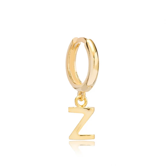 Letter A 12mm 925 Sterling Silver Single Hoop Earring Letter A 12mm 925 Sterling Silver Single Hoop Earring