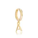Letter B 12mm 925 Sterling Silver Single Hoop Earring