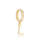 Letter B 12mm 925 Sterling Silver Single Hoop Earring