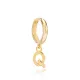 Letter B 12mm 925 Sterling Silver Single Hoop Earring