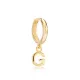 Letter C 12mm 925 Sterling Silver Single Hoop Earring