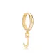 Letter C 12mm 925 Sterling Silver Single Hoop Earring