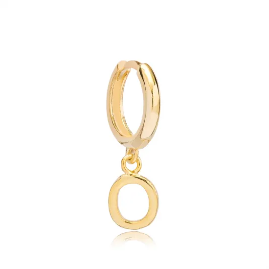 Letter C 12mm 925 Sterling Silver Single Hoop Earring