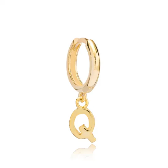 Letter C 12mm 925 Sterling Silver Single Hoop Earring